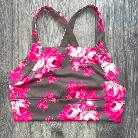 Free People Other - NWOT Free People Movement In Your Corner Sports Bra Floral Pink Olive Green S